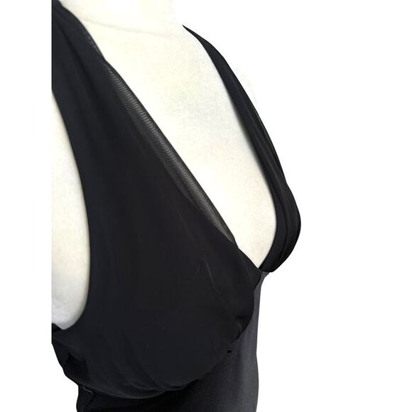 Vintage BMoss Dress Black Midi Halter Dress 6 Babydoll Y2K Whimsigoth Goth Hoco - Picture 8 of 11